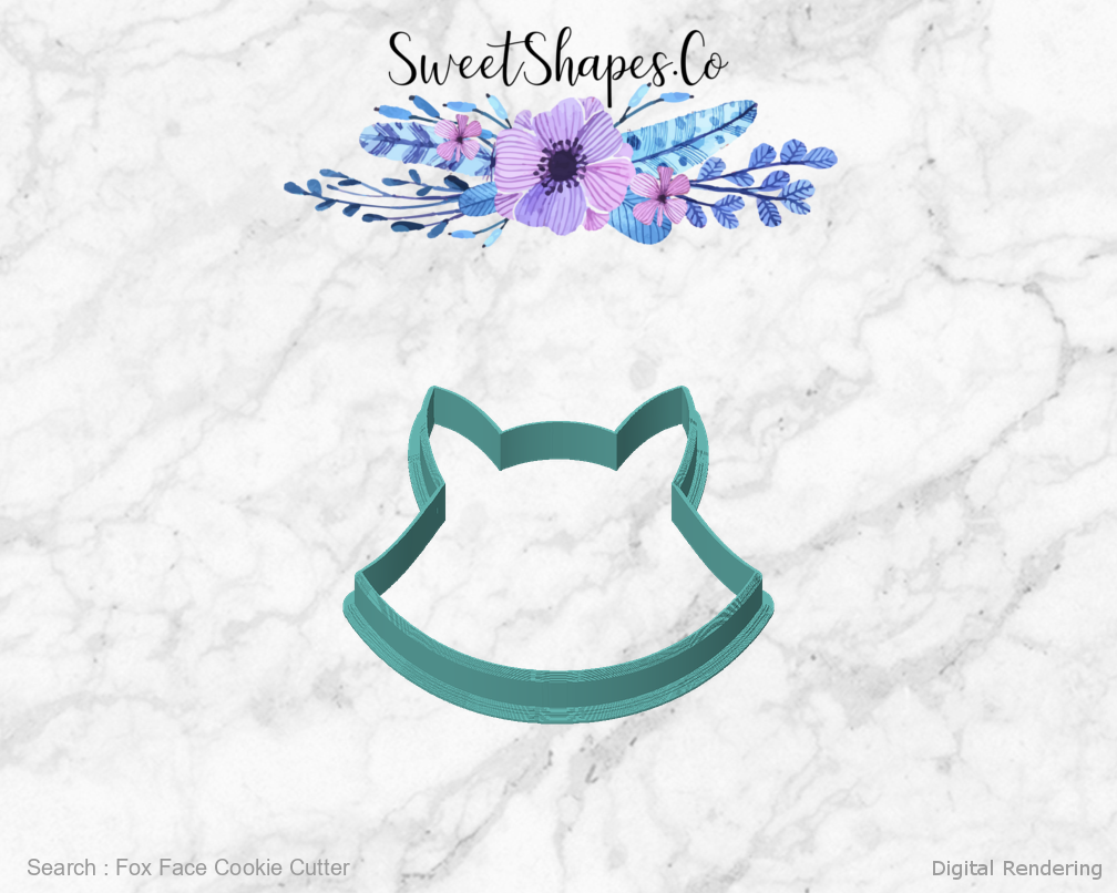 Fox Face Cookie Cutter — front view
