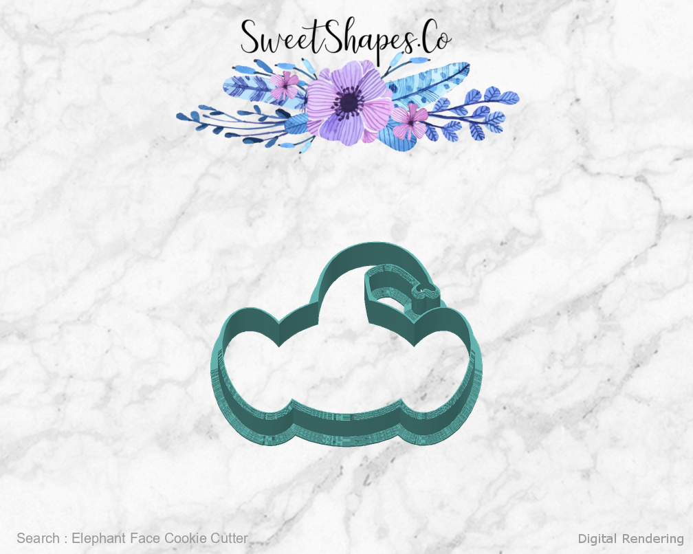 Elephant Face Cookie Cutter — back view