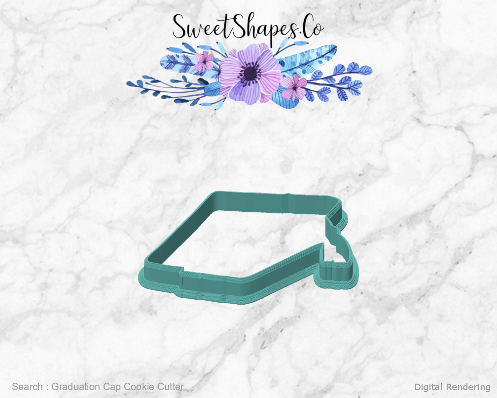 Graduation Cap Cookie Cutter — front view