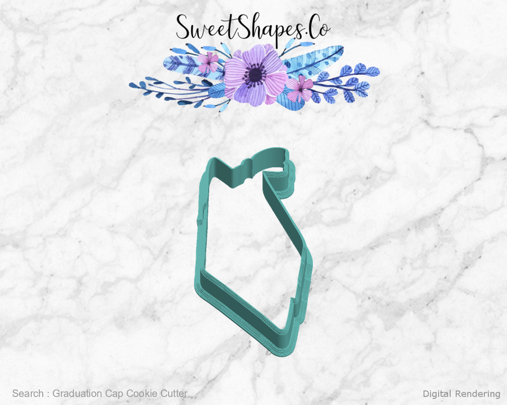 Graduation Cap Cookie Cutter — left view