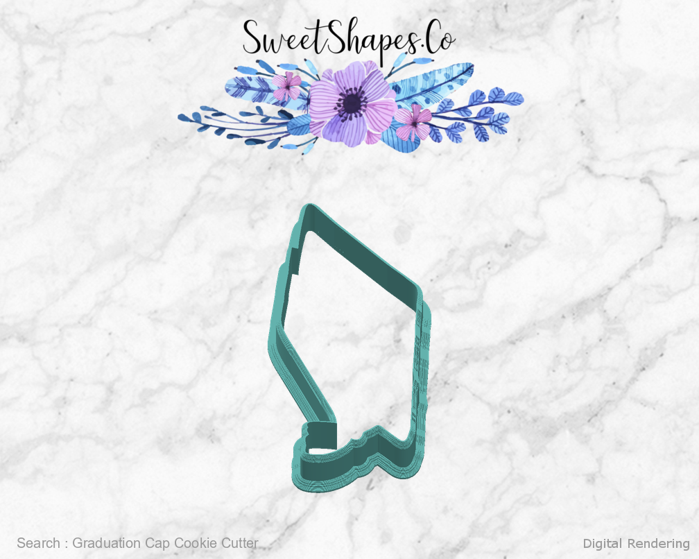 Graduation Cap Cookie Cutter — right view