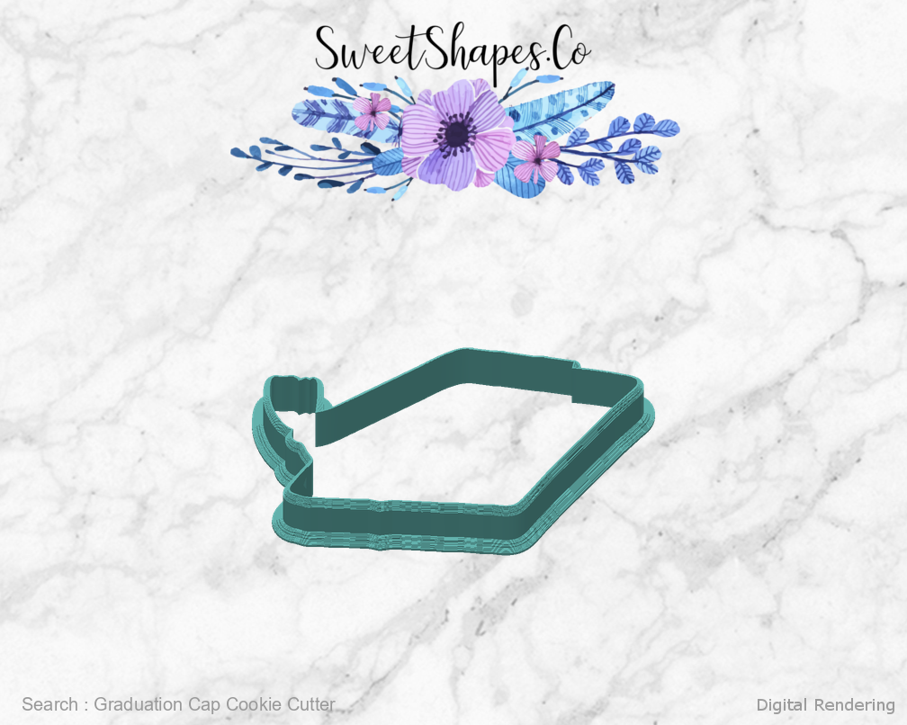 Graduation Cap Cookie Cutter — back view