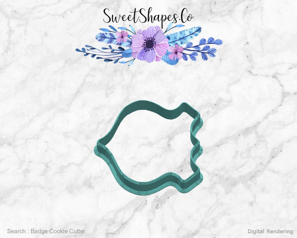 Badge Cookie Cutter — right view