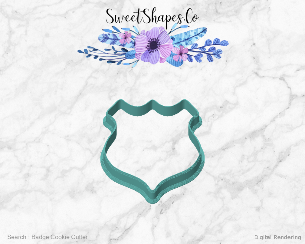 Badge Cookie Cutter — front view