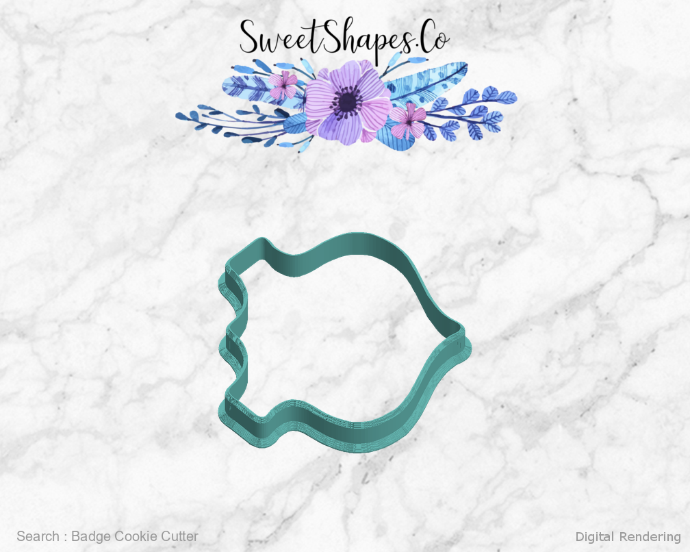 Badge Cookie Cutter — left view