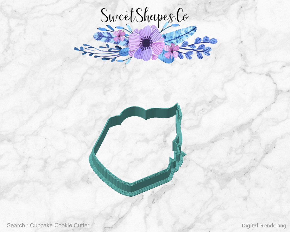 Cupcake Cookie Cutter — angled front view