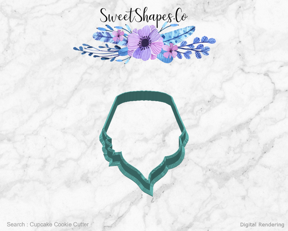 Cupcake Cookie Cutter — back view