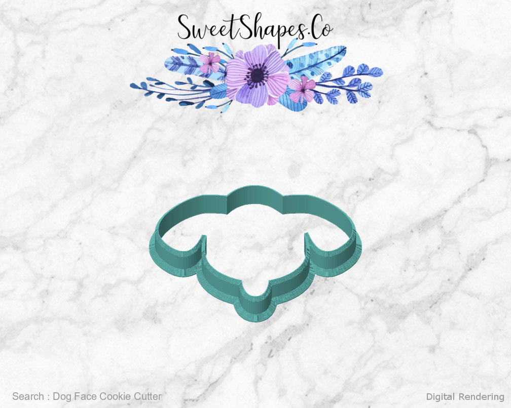 Dog Face Cookie Cutter — front view