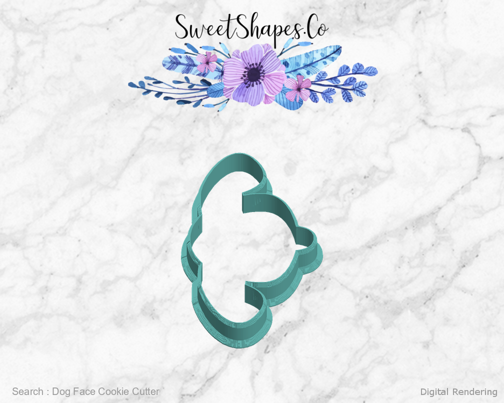 Dog Face Cookie Cutter — left view