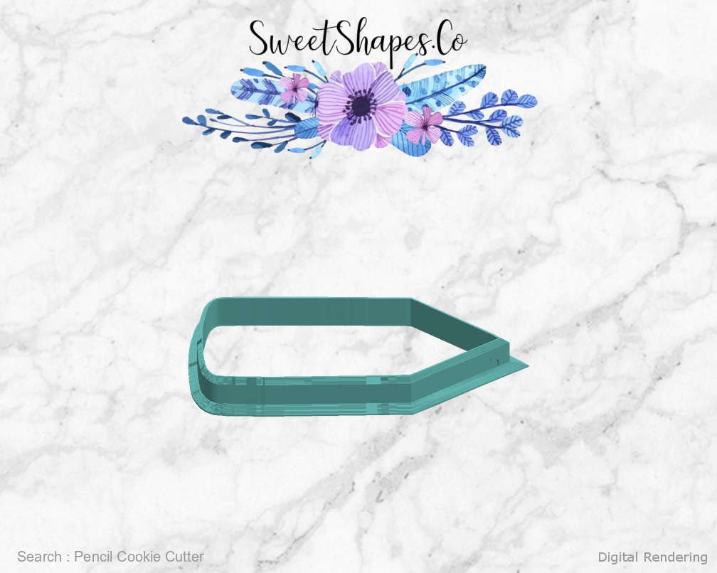 Pencil Cookie Cutter — left view