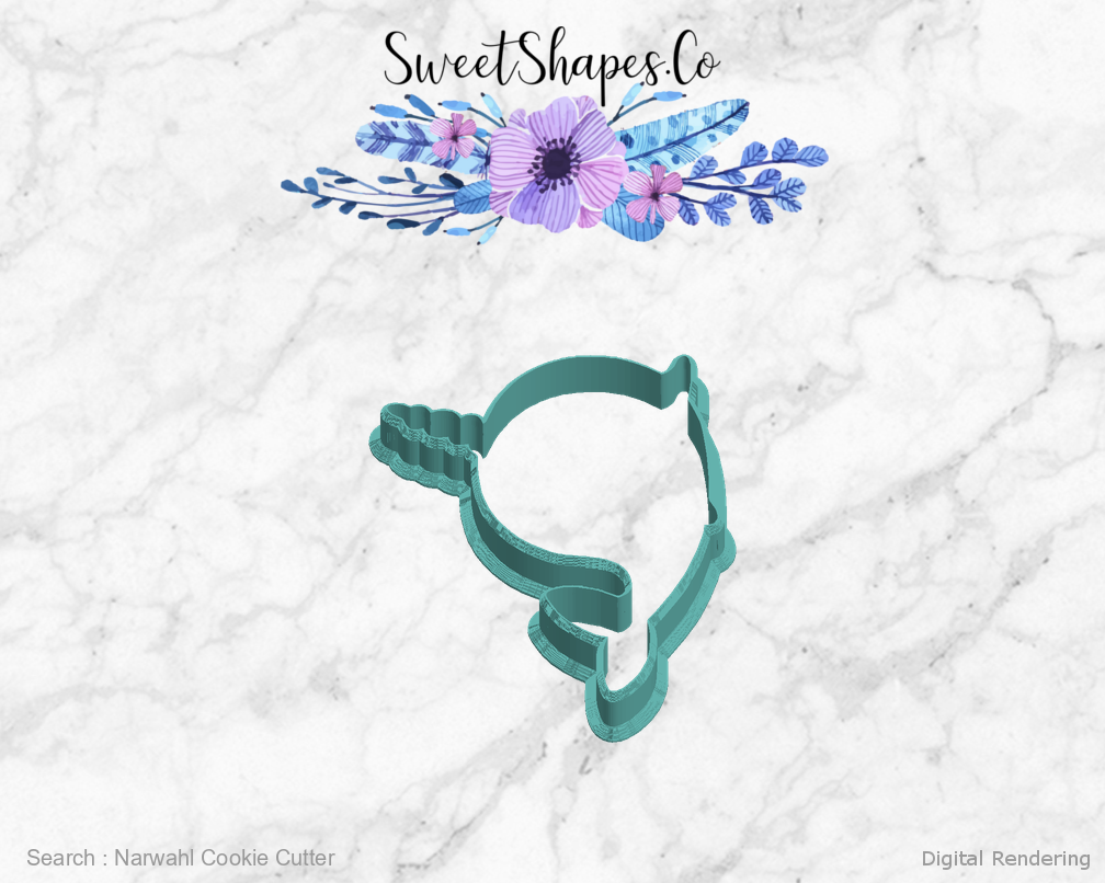 Narwahl Cookie Cutter — left view