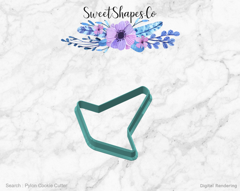 Pylon Cookie Cutter — angled front view