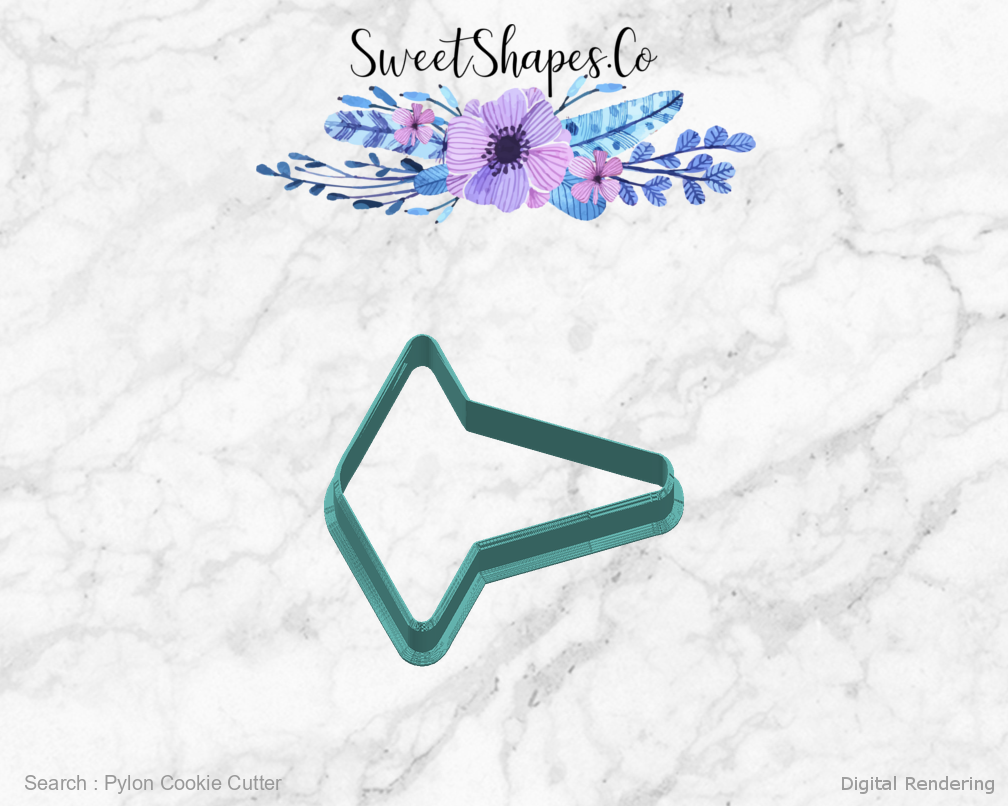 Pylon Cookie Cutter — right view