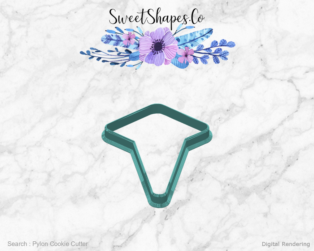 Pylon Cookie Cutter — back view