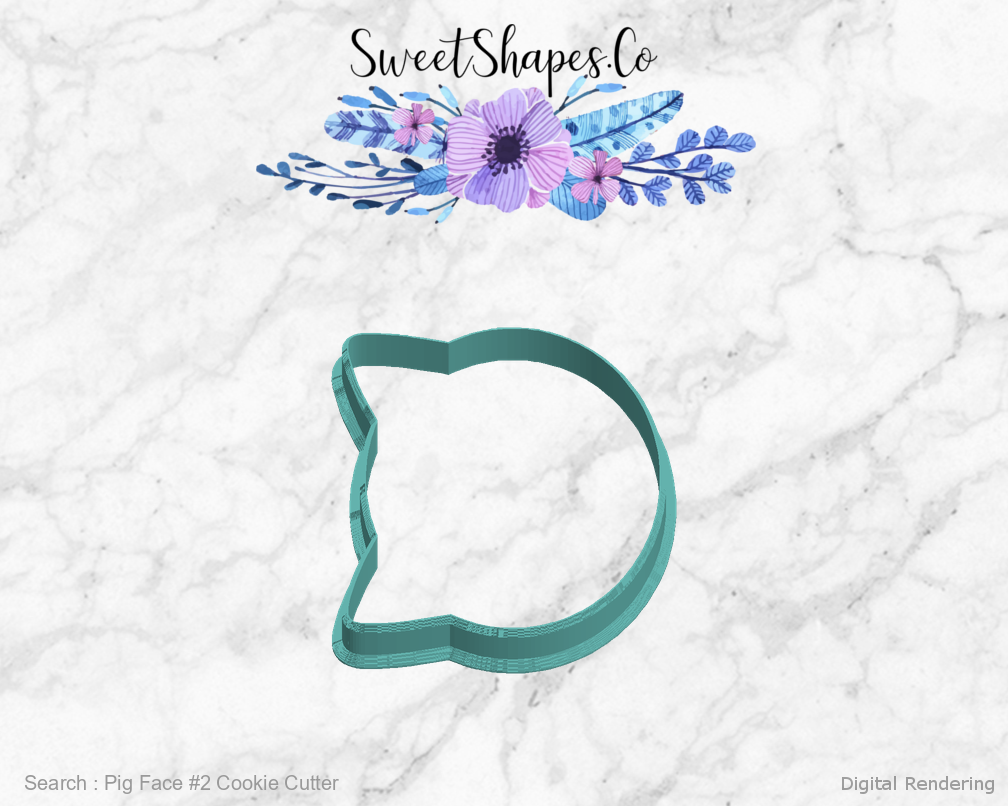 Pig Face #2 Cookie Cutter — left view