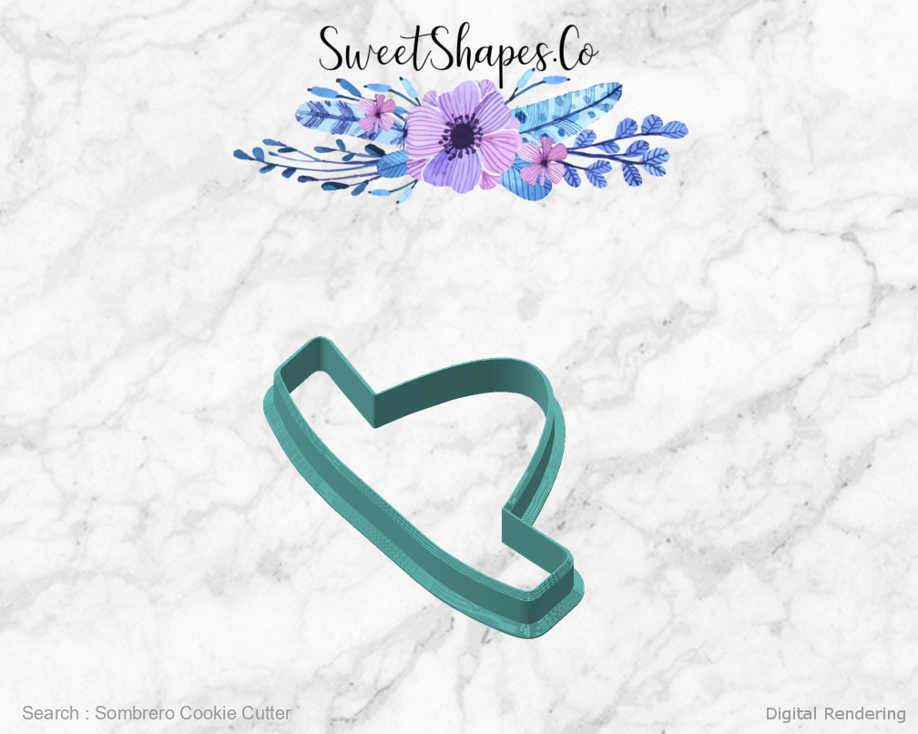Sombrero Cookie Cutter — angled front view