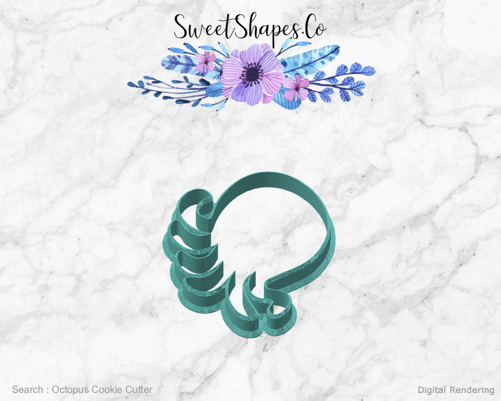 Octopus Cookie Cutter — angled front view