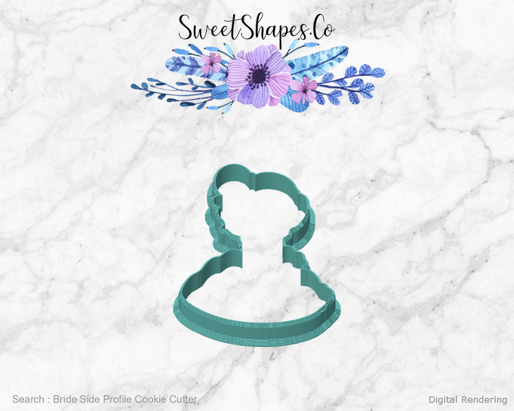 Bride Side Profile Cookie Cutter — front view