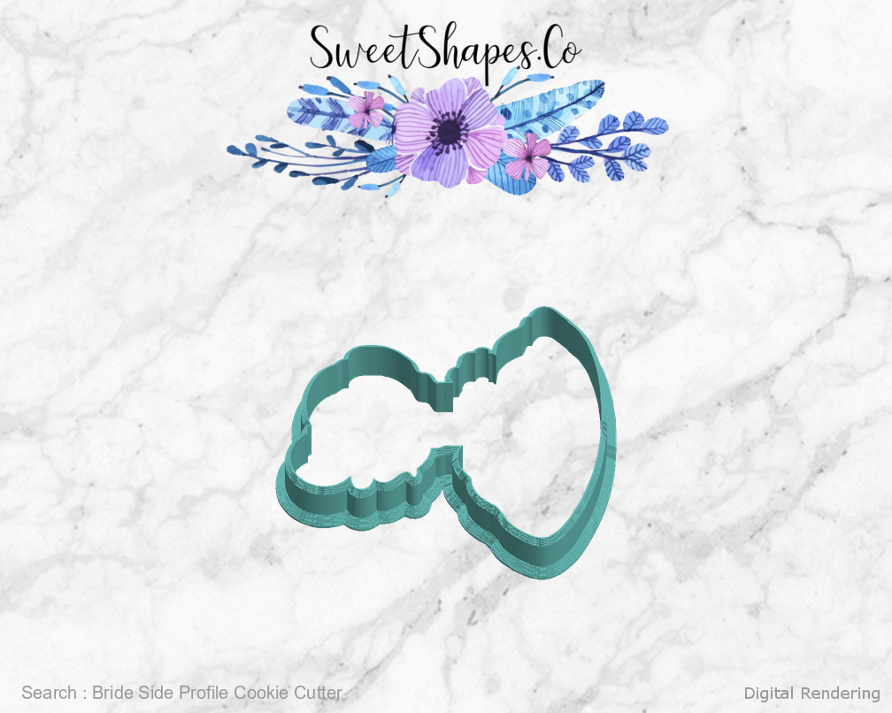Bride Side Profile Cookie Cutter — left view