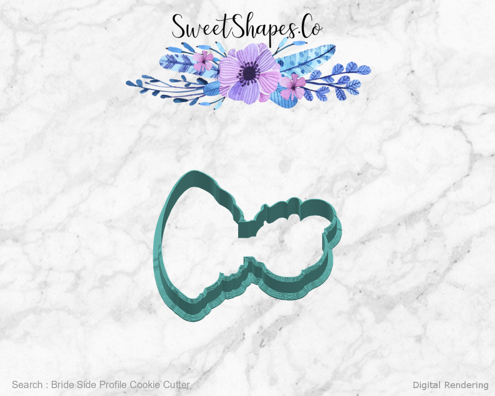 Bride Side Profile Cookie Cutter — right view