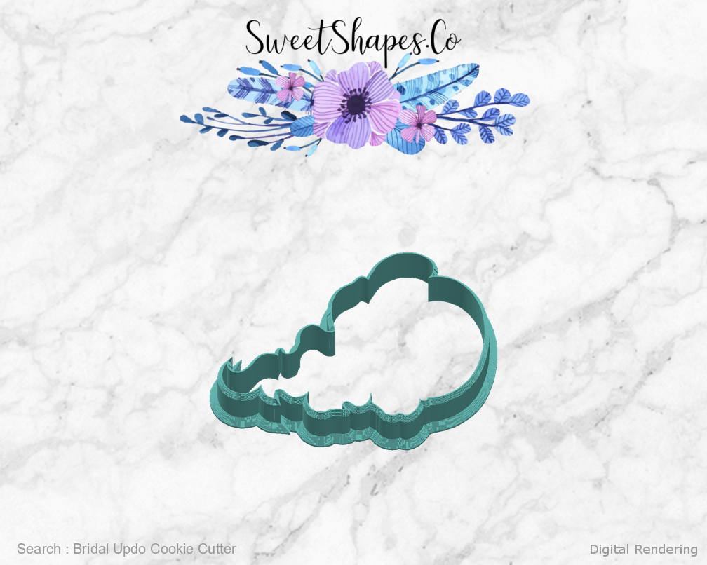 Bridal Updo Cookie Cutter — right view