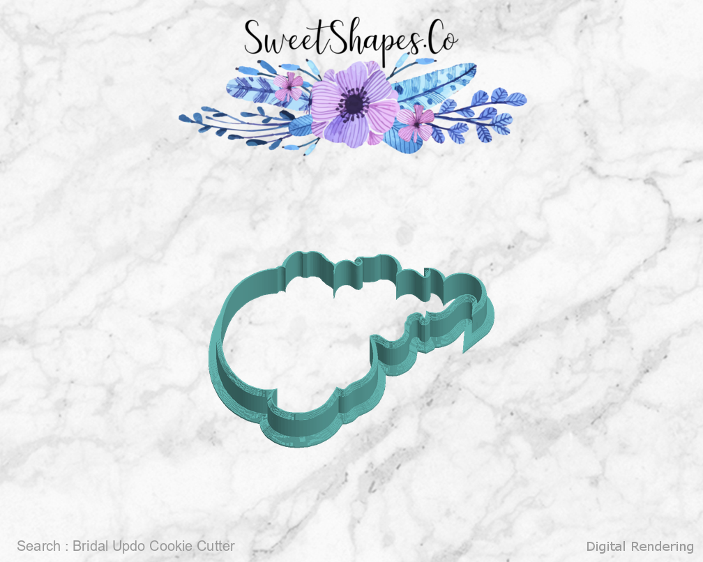 Bridal Updo Cookie Cutter — left view