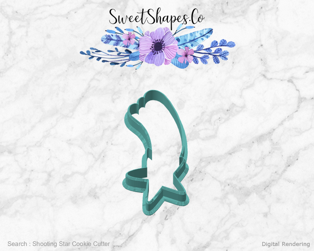 Shooting Star Cookie Cutter — angled front view