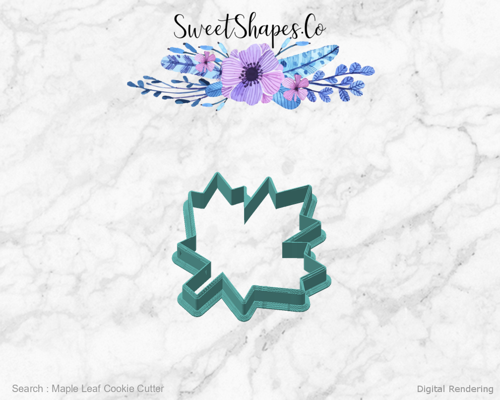 Maple Leaf Cookie Cutter — angled front view