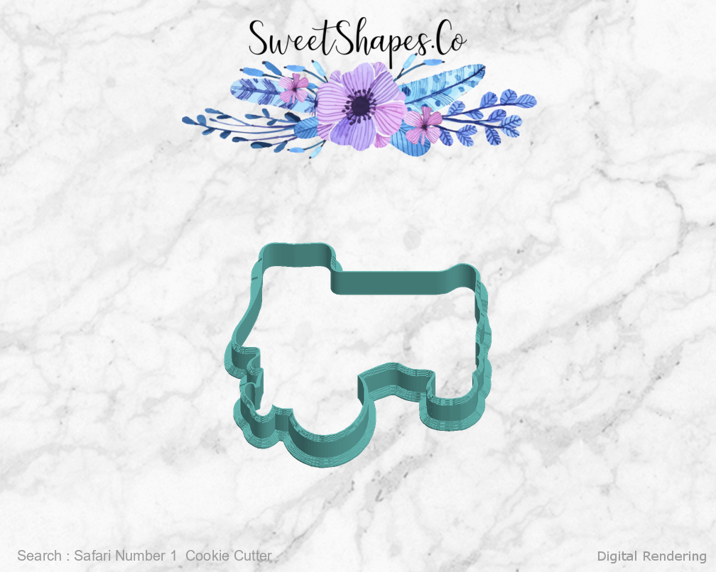 Safari Number 1  Cookie Cutter — left view