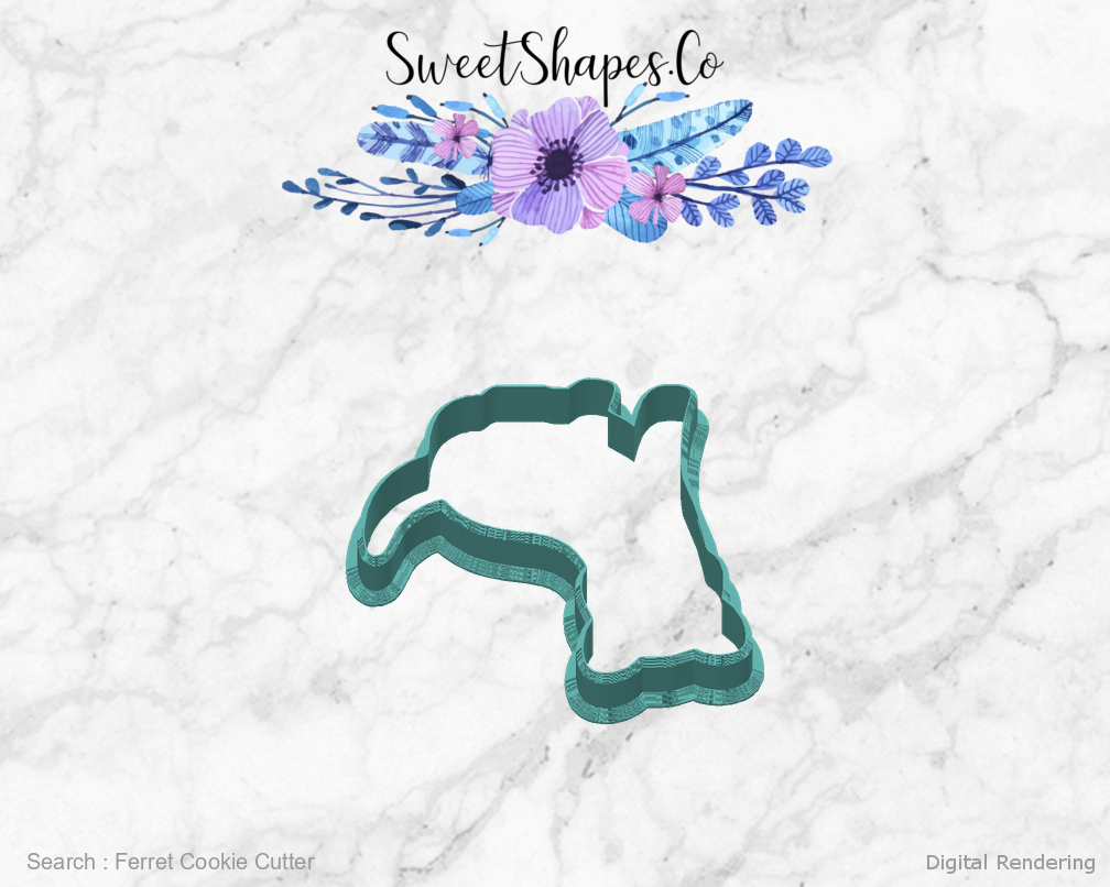 Ferret Cookie Cutter — back view