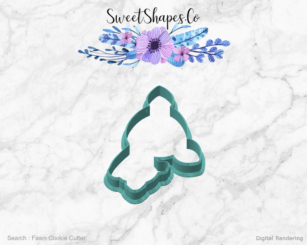 Fawn Cookie Cutter — angled front view