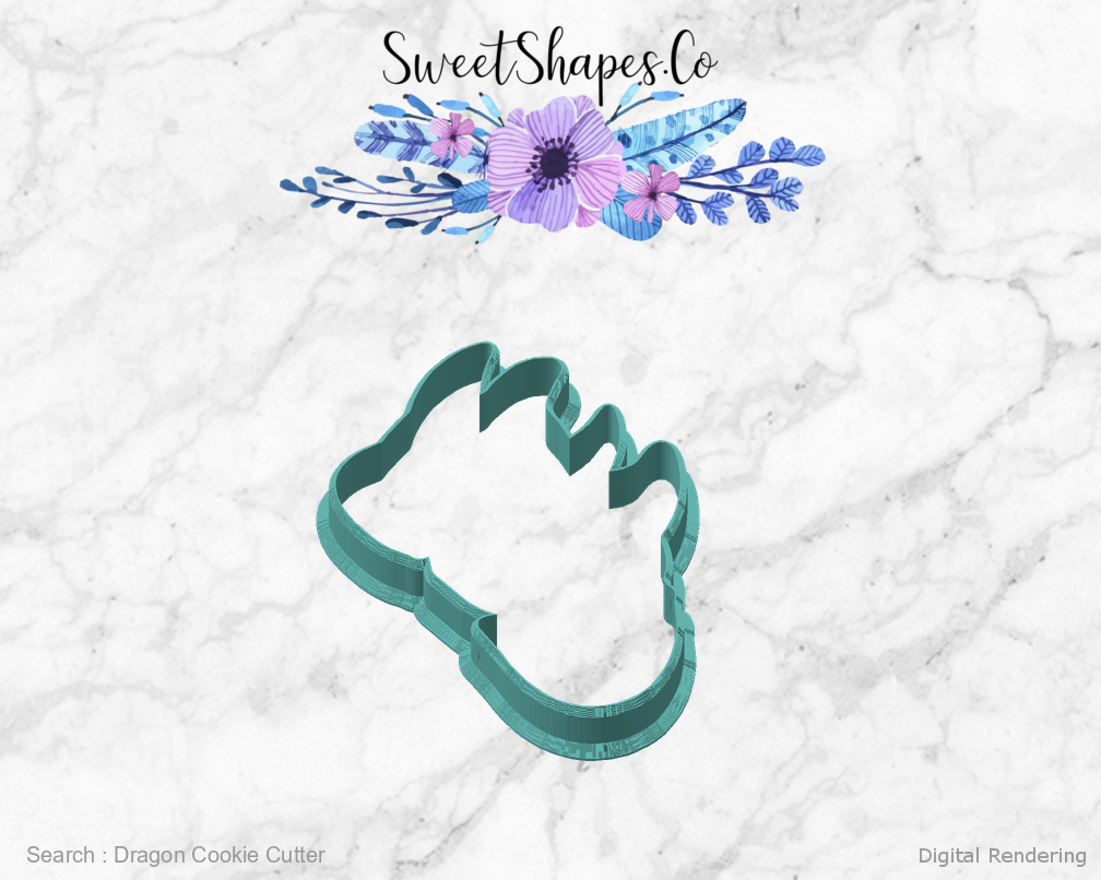 Dragon Cookie Cutter — angled front view