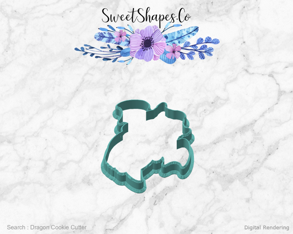 Dragon Cookie Cutter — angled front view
