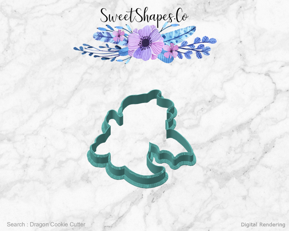 Dragon Cookie Cutter — angled front view
