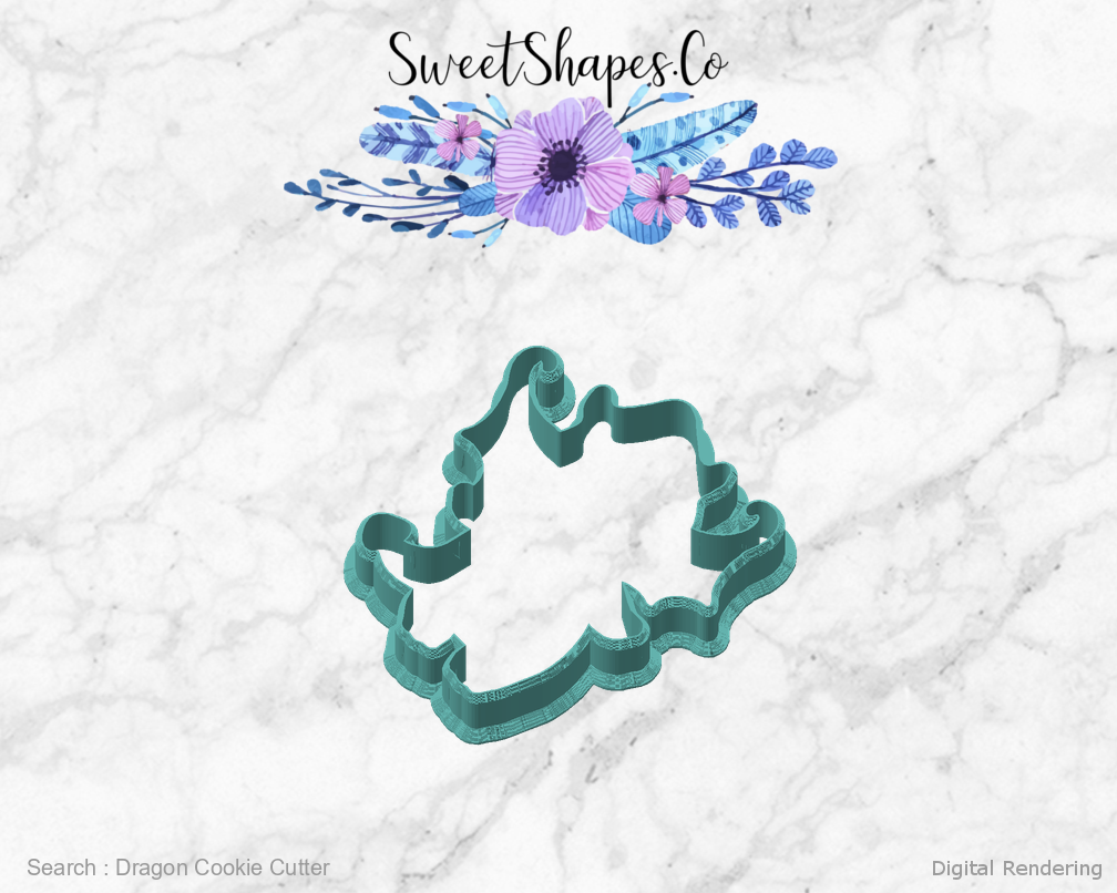 Dragon Cookie Cutter — angled front view
