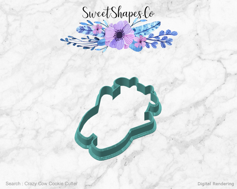 Crazy Cow Cookie Cutter — angled front view