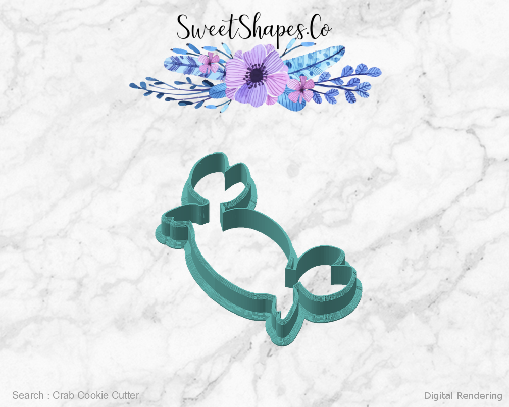 Crab Cookie Cutter — angled front view