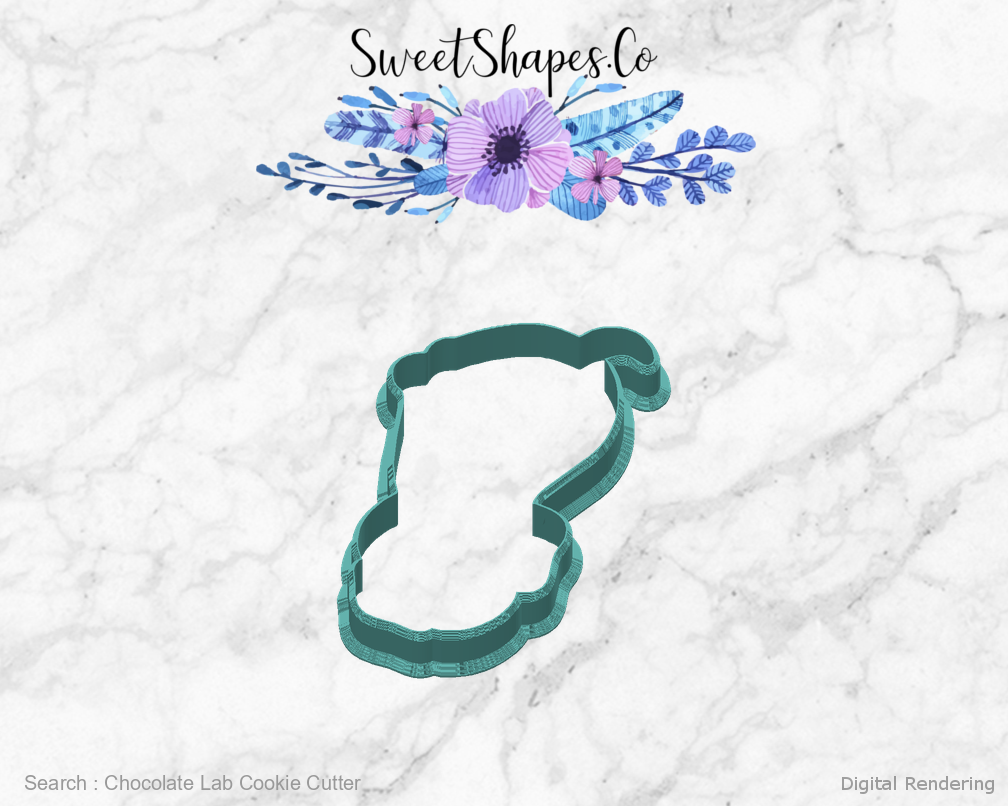 Chocolate Lab Cookie Cutter — back view
