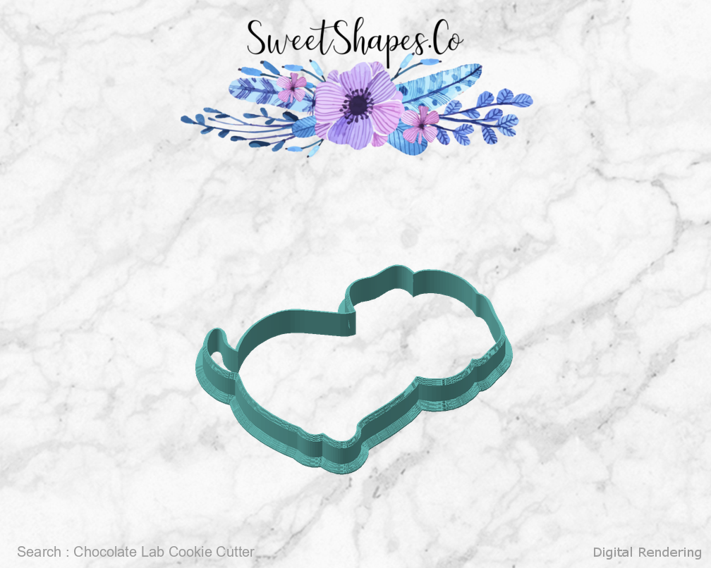 Chocolate Lab Cookie Cutter — angled front view