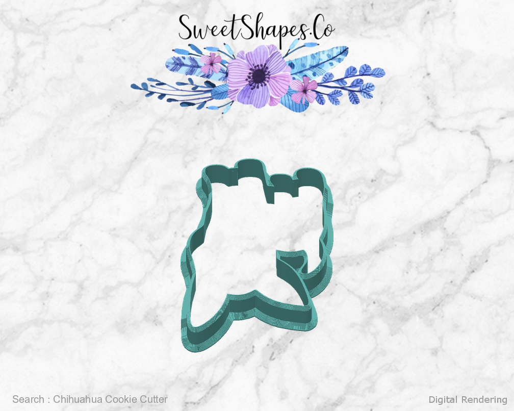 Chihuahua Cookie Cutter — back view