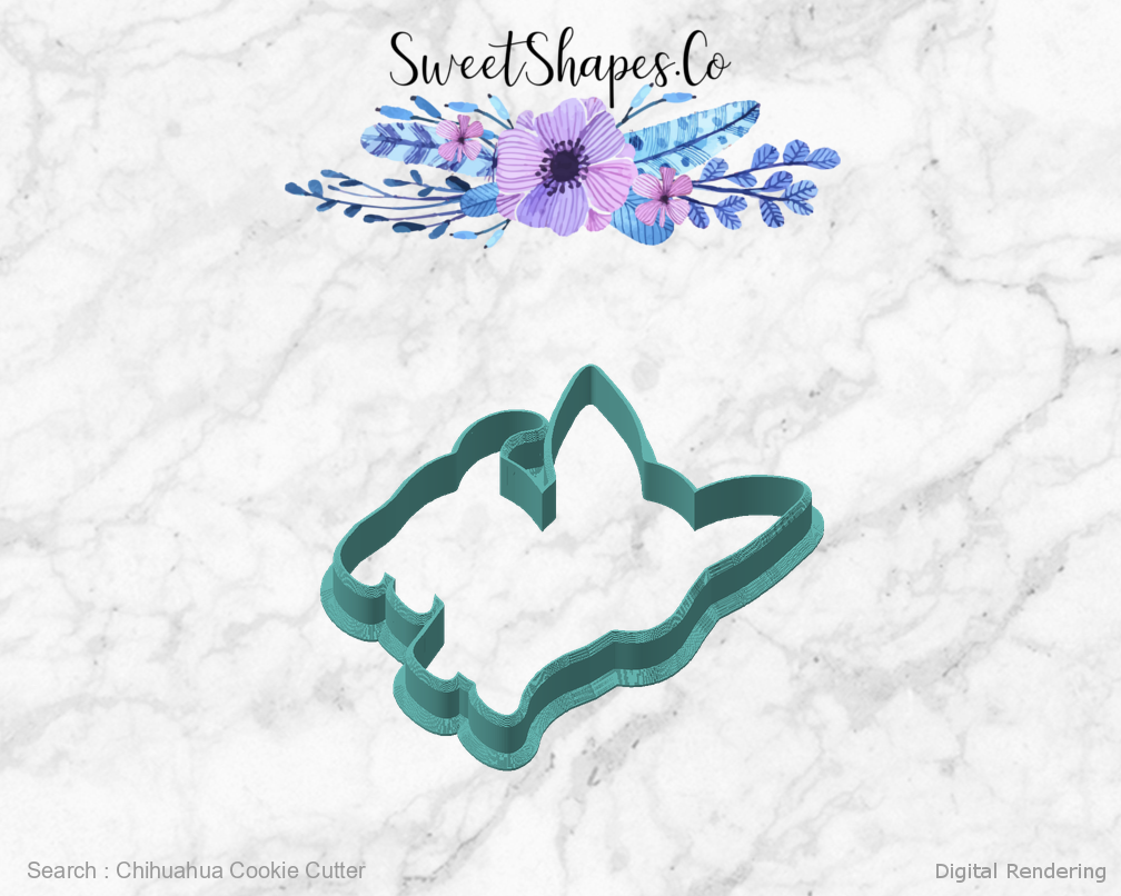 Chihuahua Cookie Cutter — angled front view