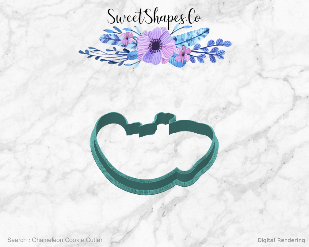 Chameleon Cookie Cutter — back view