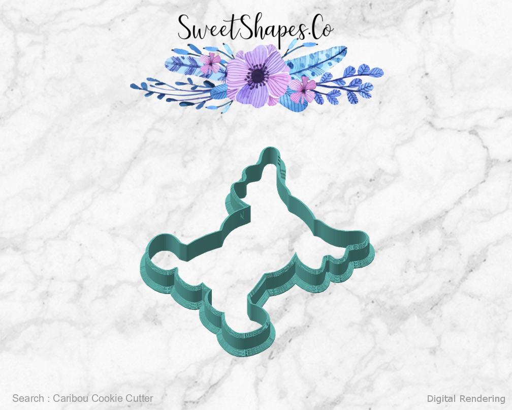 Caribou Cookie Cutter — angled front view