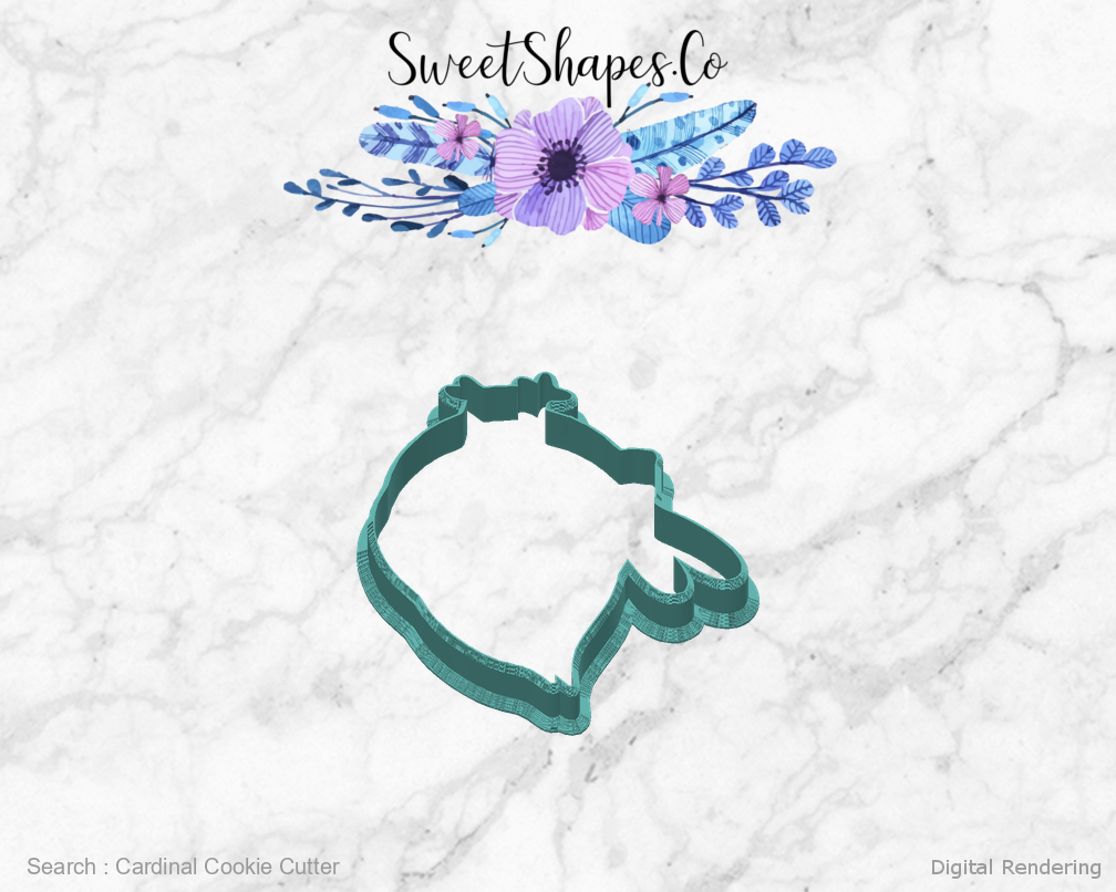 Cardinal Cookie Cutter — back view