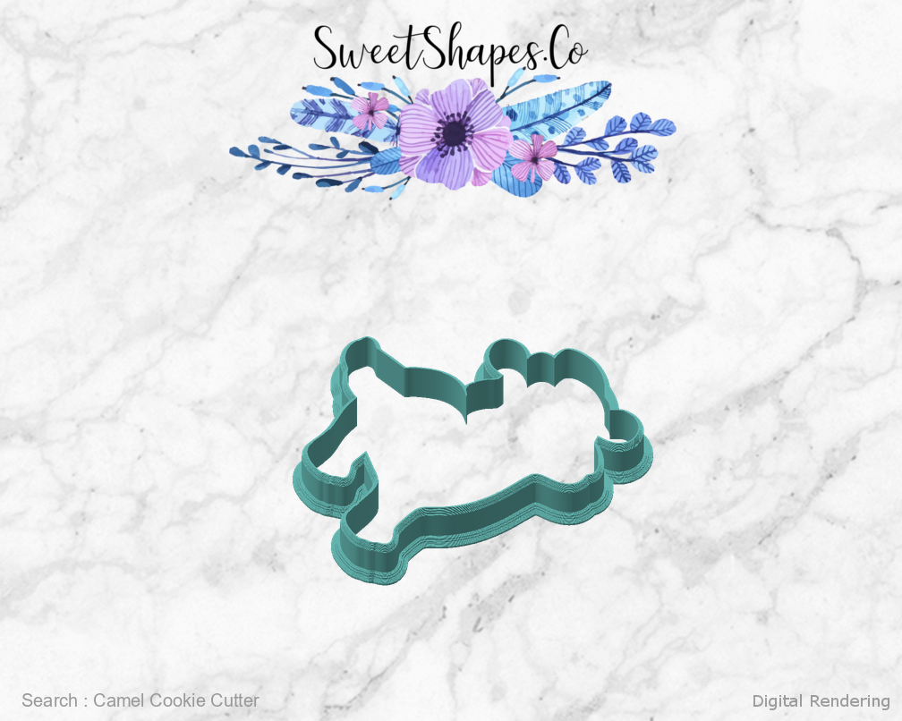 Camel Cookie Cutter — angled front view