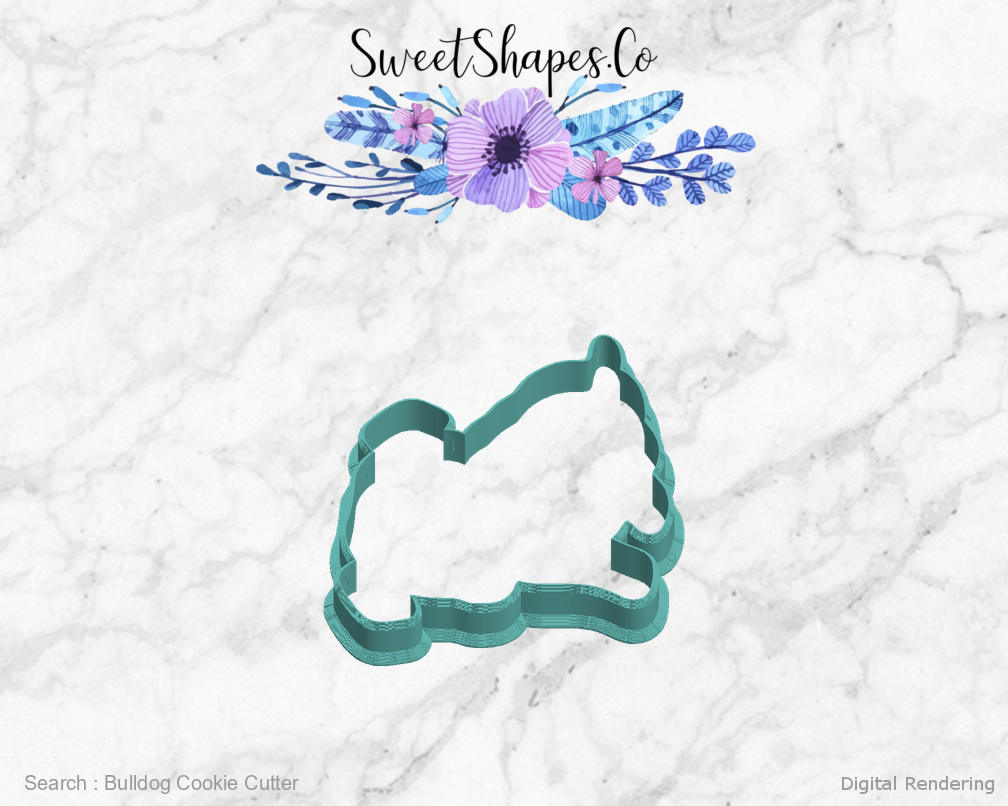 Bulldog Cookie Cutter — left view