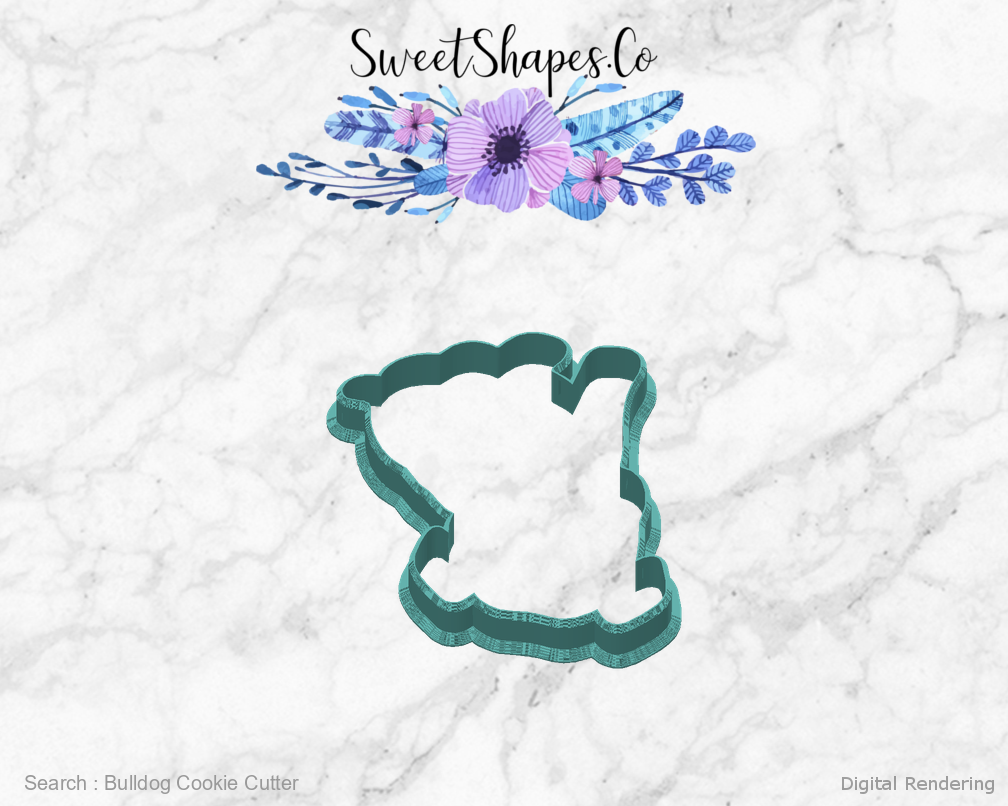 Bulldog Cookie Cutter — back view