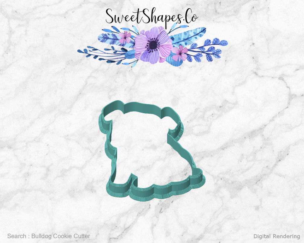 Bulldog Cookie Cutter — front view