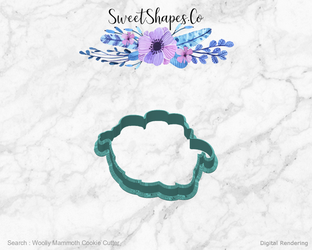 Woolly Mammoth Cookie Cutter — back view