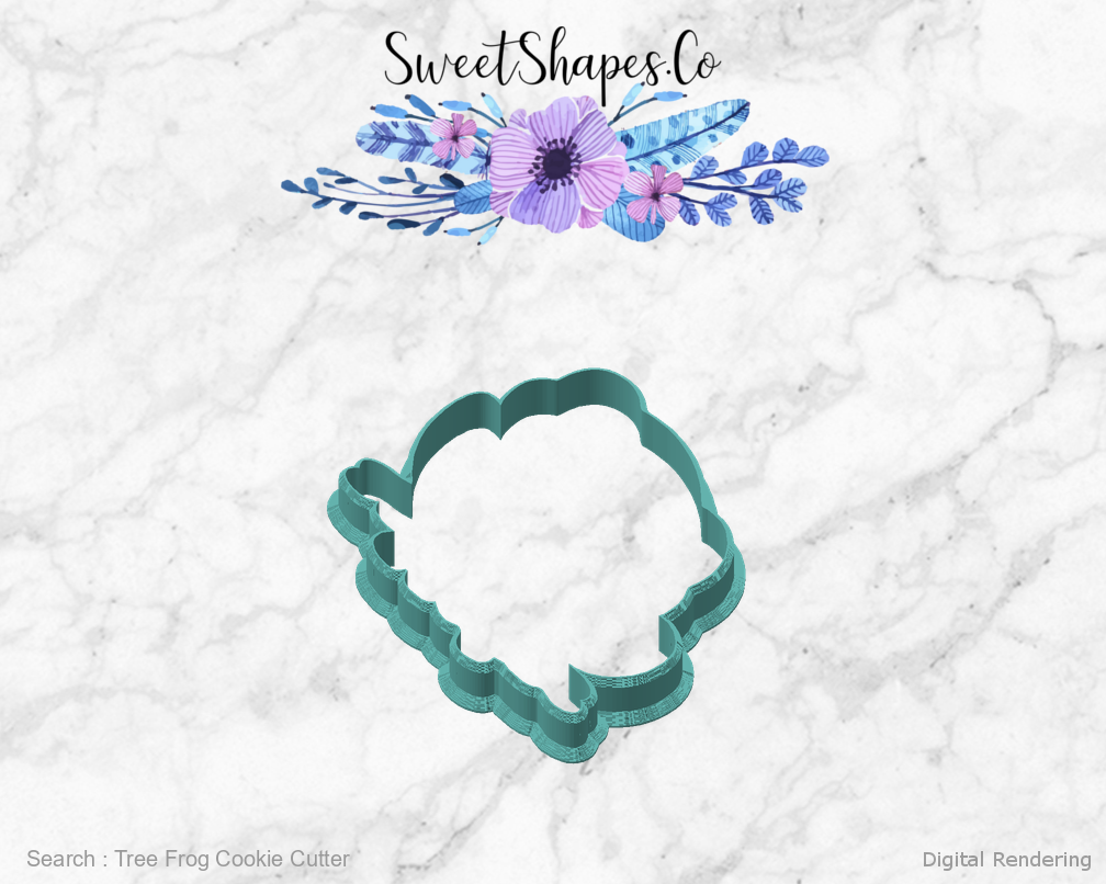 Tree Frog Cookie Cutter — angled front view